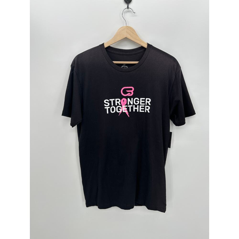 Cyclebar Womens Black Stronger Together Breast Cancer Awareness Tee Shirt Size M